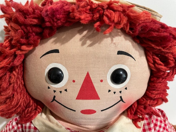 Rare 1960's Knickerbocker Raggedy Andy Teach and Play Doll 19 Inch