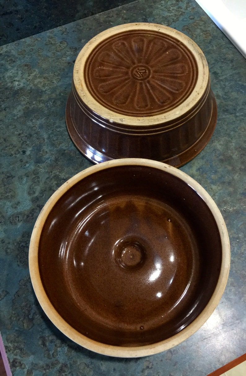 Vintage USA Mccoy Brown Covered Casserole Pottery Stoneware Etsy