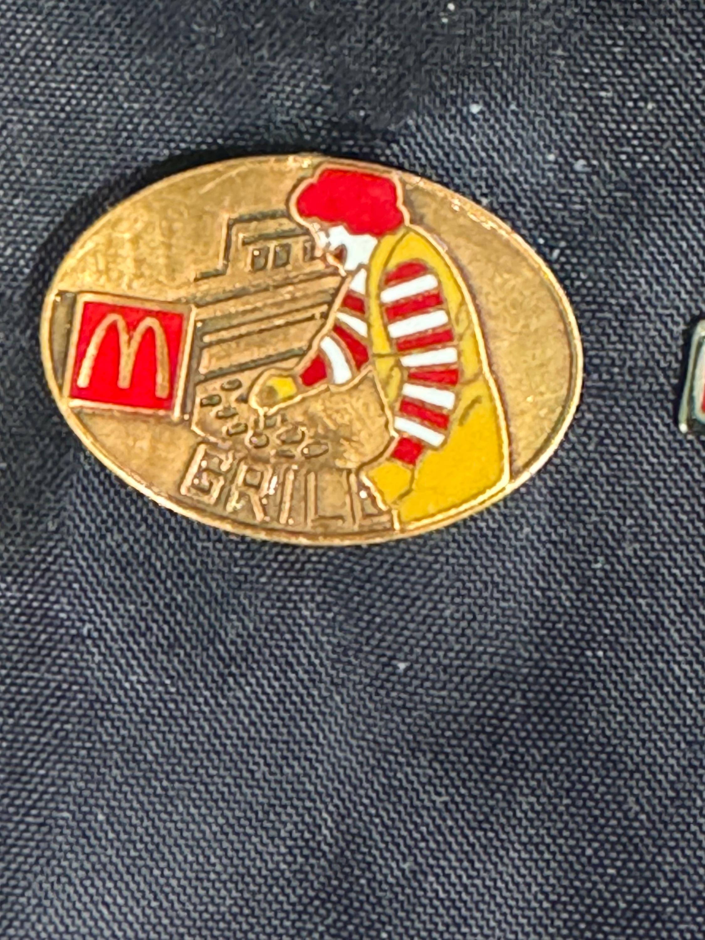 Vintage Mcdonalds Employee Crew Pin or Pinback Ronald at the Grill