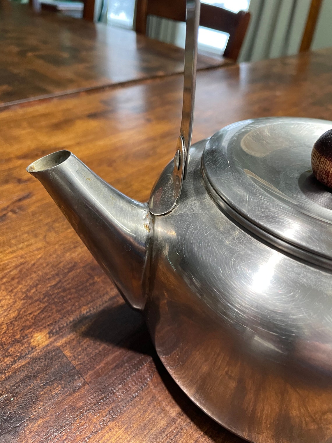 Vintage Stainless Steel Korean Teapot with Wood Handle and Etsy