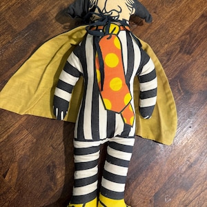 McDonalds 1970 Era Hamburglar Doll with Cape 16&quot; (Inventory No 3)