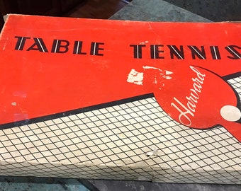 Vintage Harvard Table Tennis Ping Pong Game In Original Box 1950 Era Plus 3 1950's Pencils