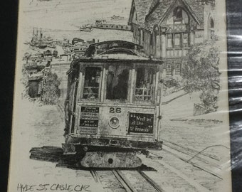 1977 Don Davey Hyde Street Cable Car San Francisco Matted - Etsy
