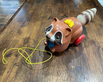 1979 Fisher Price No 172 Raccoon Pull Toy