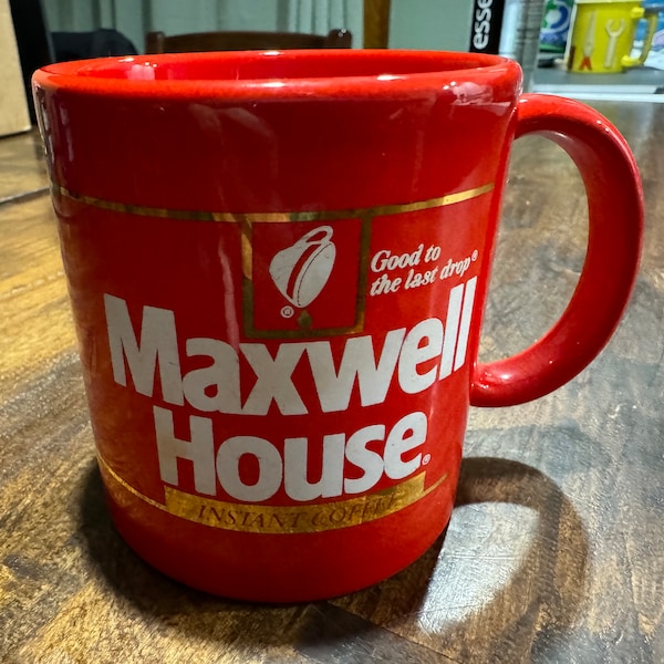 1980's Maxwell House Coffee Mug (Red with Gold Trim)