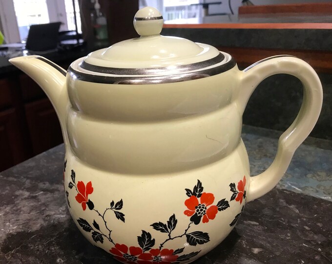 Vintage Hall China Red Poppy Large Coffee or Tea Pot Etsy