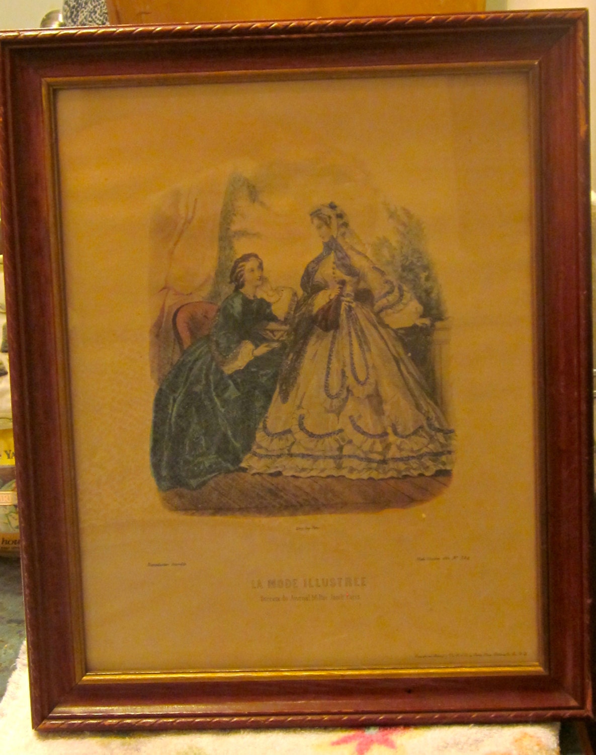 洋書　Mode passion et collection  モード　ビンテージ La Mode Illustree 1862 No. 324 16 X 13 Lithograph 1945 Era - Etsy