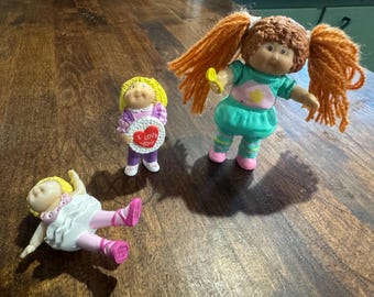 Qty of 3 Vintage 1984 Cabbage Patch PVC Dolls