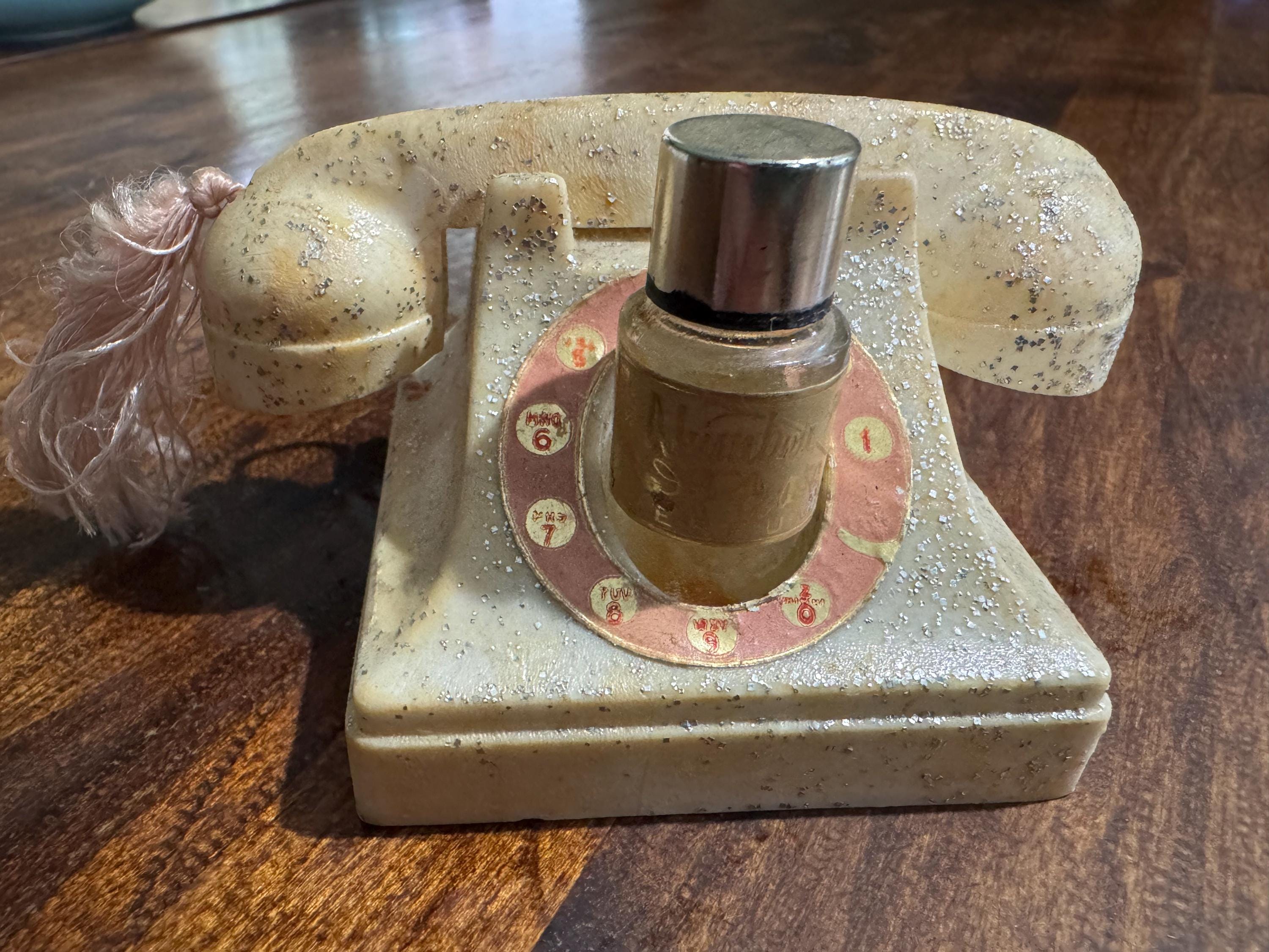Rare 1940's Number Please Perfume Bottle in Sparkly Telephone