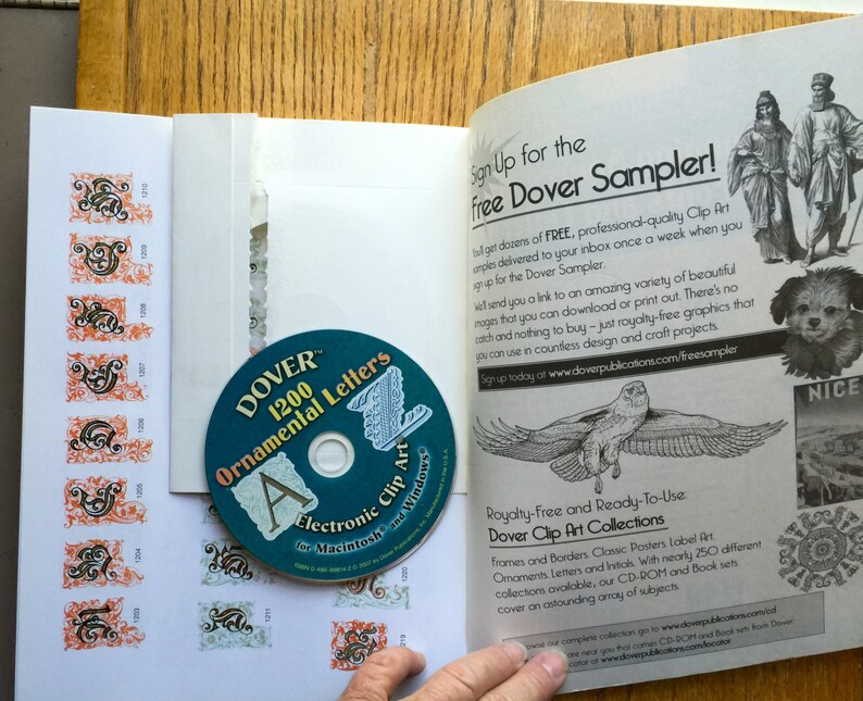 1200 Ornamental Letters CD Rom and Book Electronic Dover Clip Art - Etsy