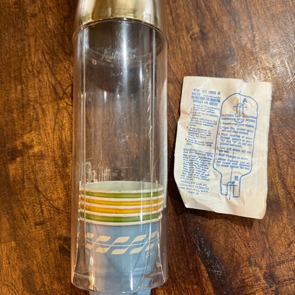 1960's Dixie Cup Dispenser with Cups and Wall Hardware