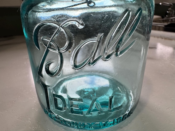 5 1/2 Inch Ball Blue Ideal July 14 1908 No 3 Canning Jar With Wire