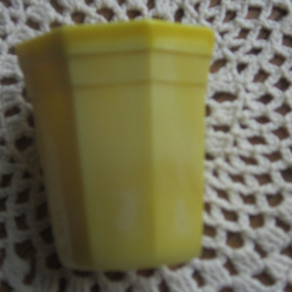 Akro Agate Slag Glass Child's Toy Yellow Drinking Glass 1940 Era