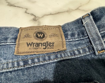 1990's Wrangler Men's Blue Jeans Relaxed Fit 54 X 30