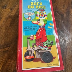 1999 Wind up Schylling Duck on a Bicycle IOB - Etsy
