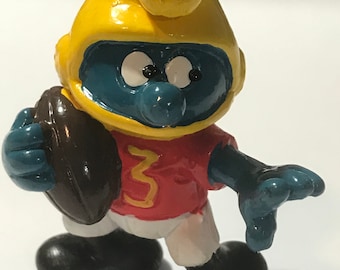 Smurf Football Player PVC Toy Figurine 1980