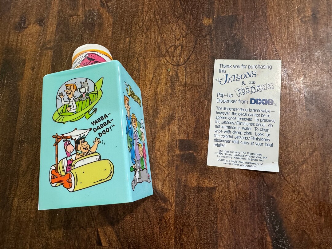 1990's Jetson's and Flintstones Dixie Cup Dispenser With