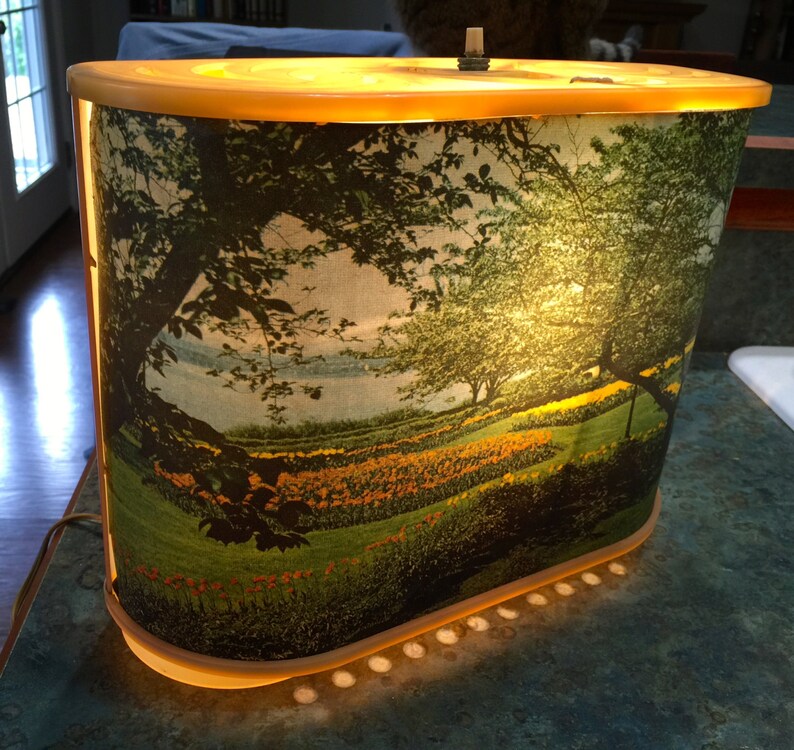 Vintage Helmscene TV Lamp Lake Scene 1950 Era Hard To Etsy