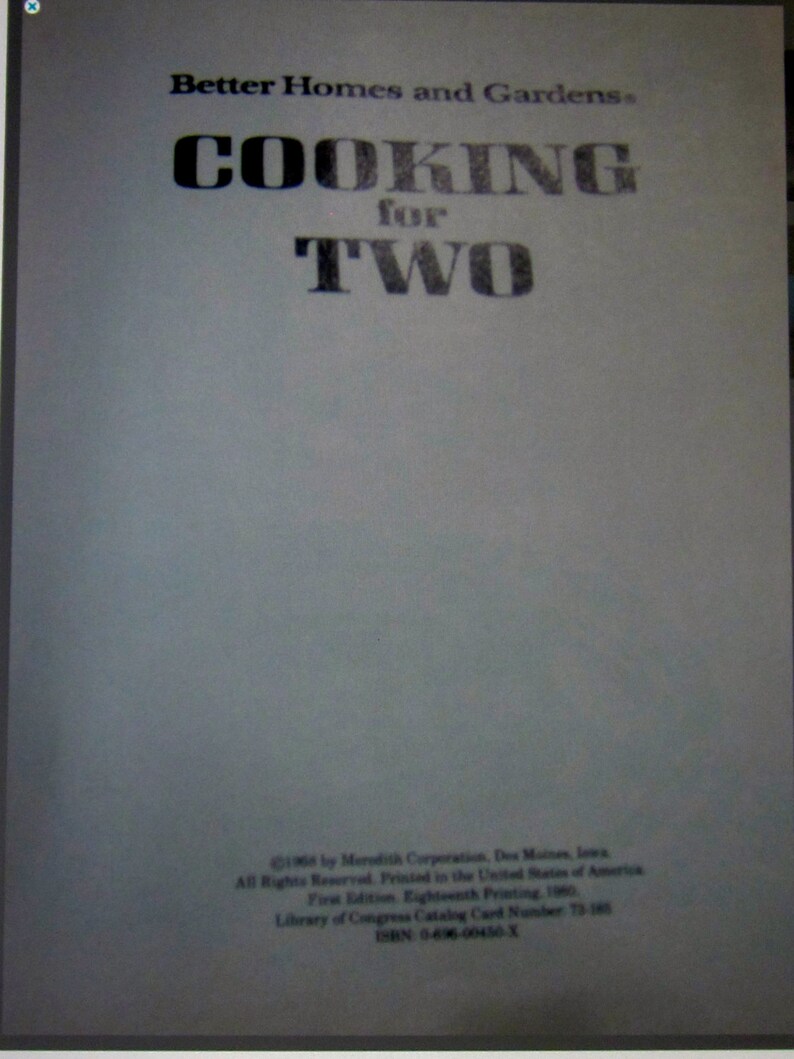 1980 Cooking For Two Cookbook Better Homes and Gardens Etsy