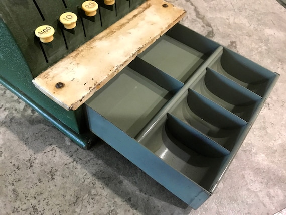 Vintage Toy Tin Cash Register 1950 Era - Etsy