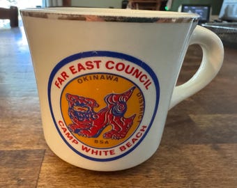 1970's Far East Council Camp White Beach Boy Scout of America Coffee Mug