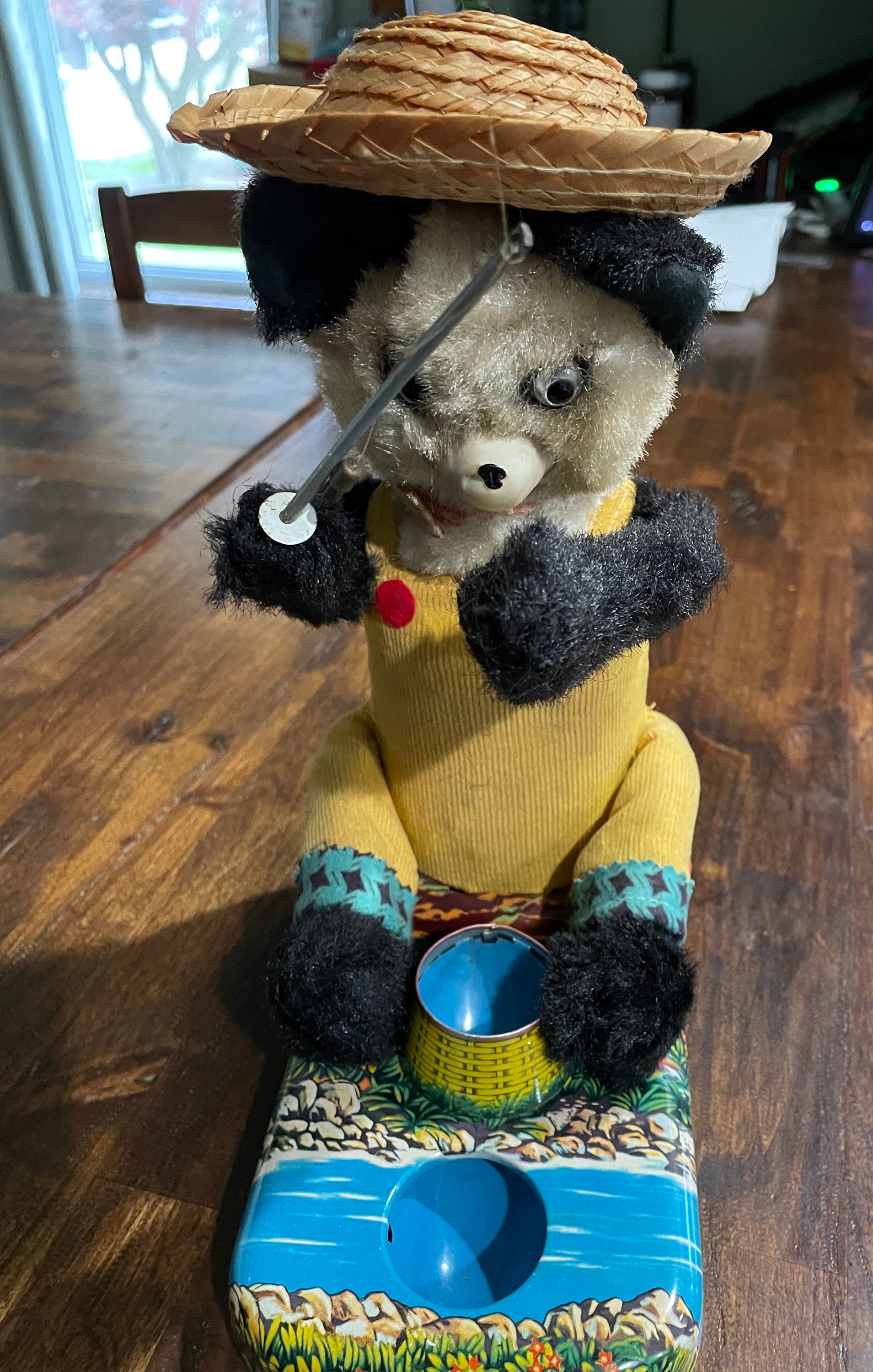 【くま】プリンタ 1960s Alps Japan Fishing Panda Tin Litho Battery Operated Toy - Etsy