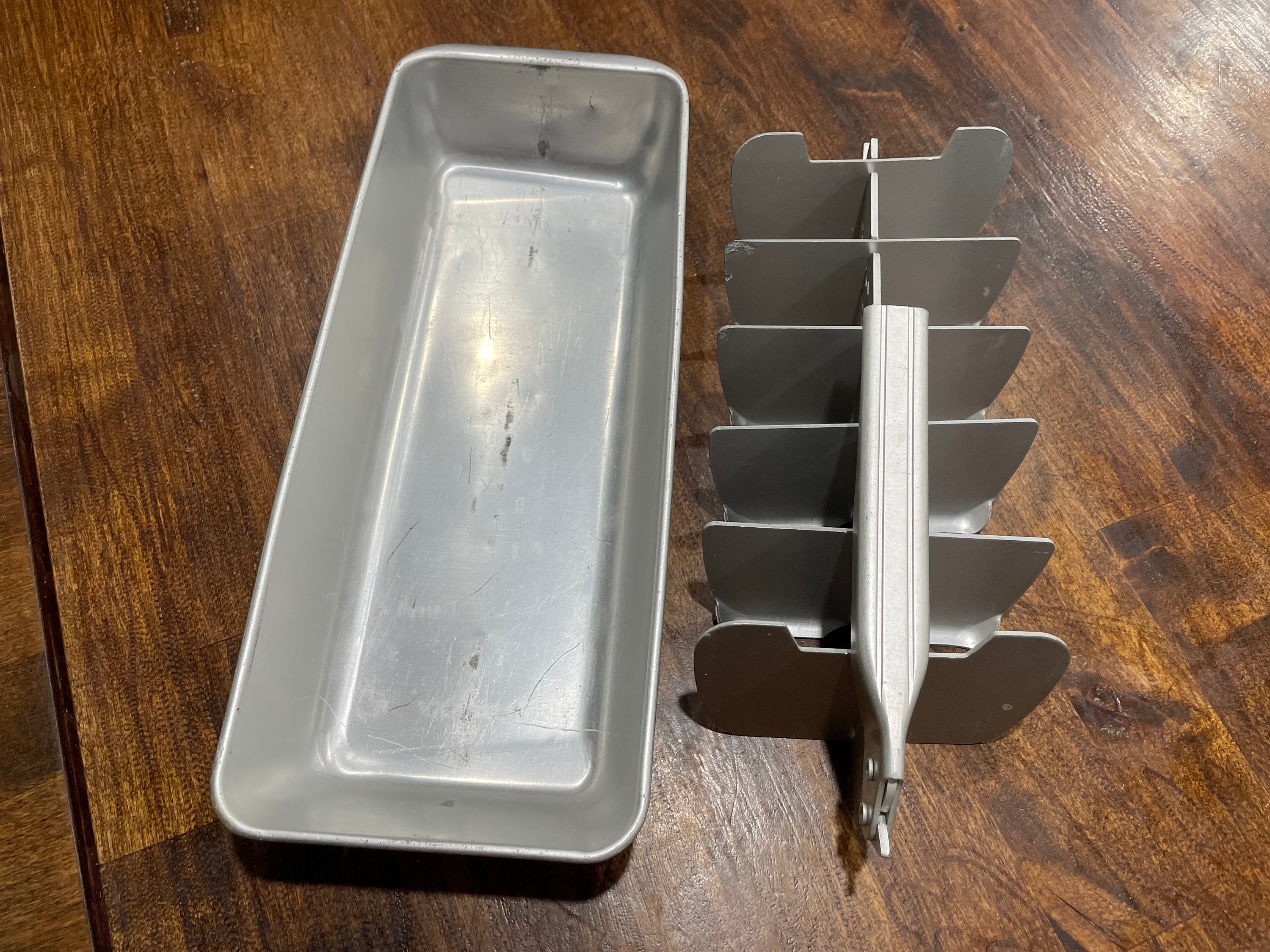 Vintage Metal Ice Trays Aluminum Cold Drinks Ice Cubes Kitchen 50s Photo  Prop Rhymeswithdaughter