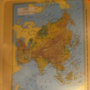 1969 Hammond Transparency Map of Asia