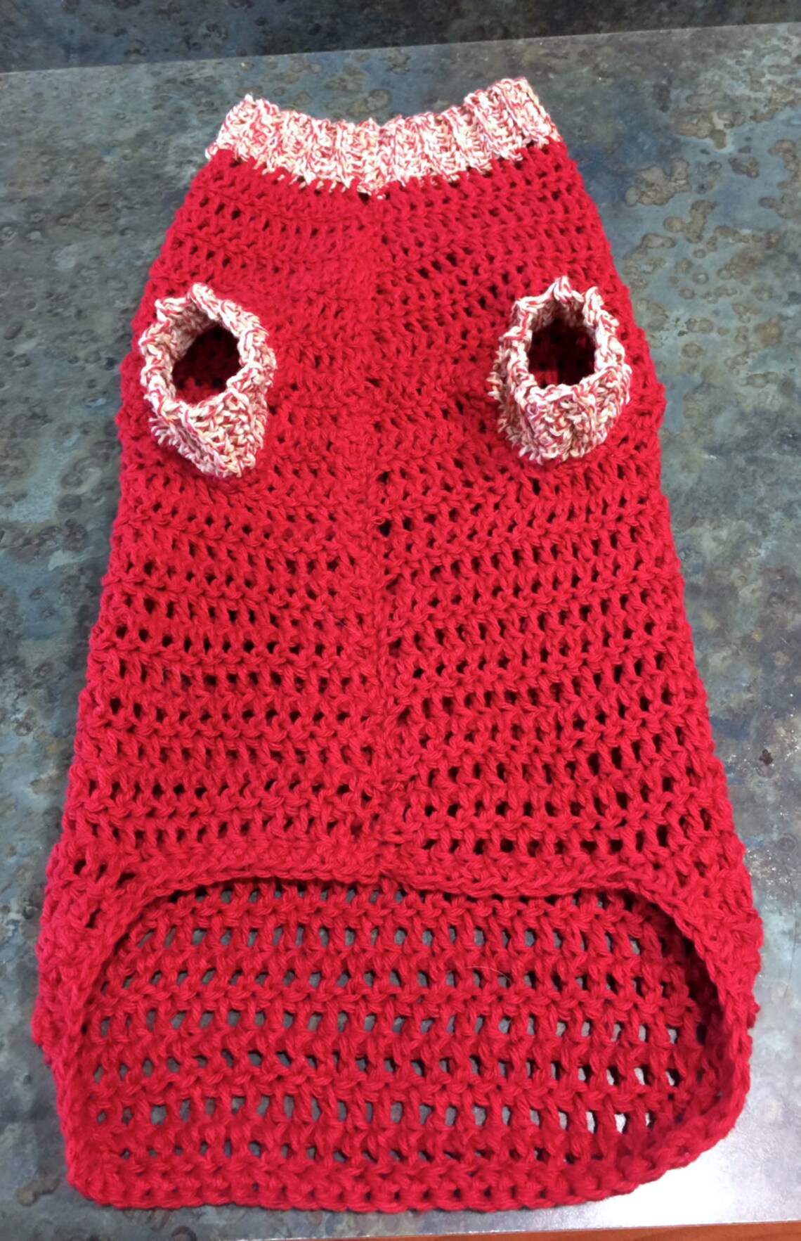 Medium Handmade Dog Sweater Crocheted Large Size Red Etsy