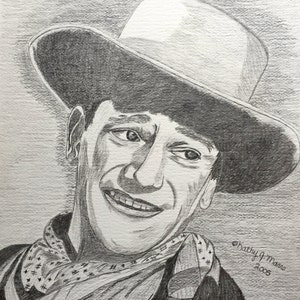 John Wayne &quot;The Duke&quot;  Watercolor Print 11 X 15 by Kathy Marrs Chandler