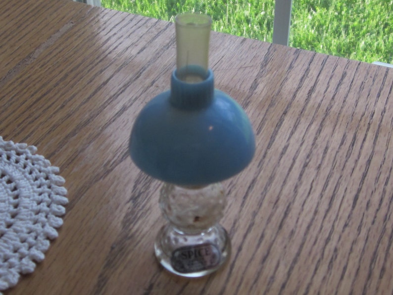Vintage Lander Oil Lamp Perfume Bottle 4 1/4 Blue Shade Etsy