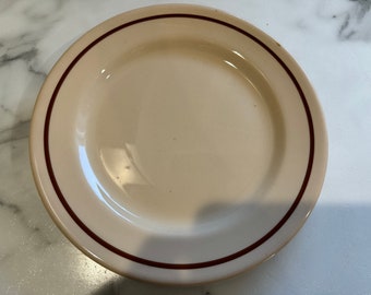 1940's Sterling China 9 Inch Tan with Brown Ring Restaurant Plate