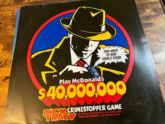1990 Rare Large Mcdonalds Dick Tracy Translite - Etsy