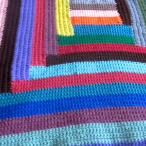 Handmade Crocheted Log Cabin Design Adult Blanket 44 X 38 image 3