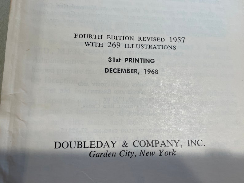 1968 First Aid American Red Cross Handbook Etsy