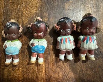 1920's Rare Penny Dolls Japan 2 Boys and 2 Girls Qty of 4 Dolls