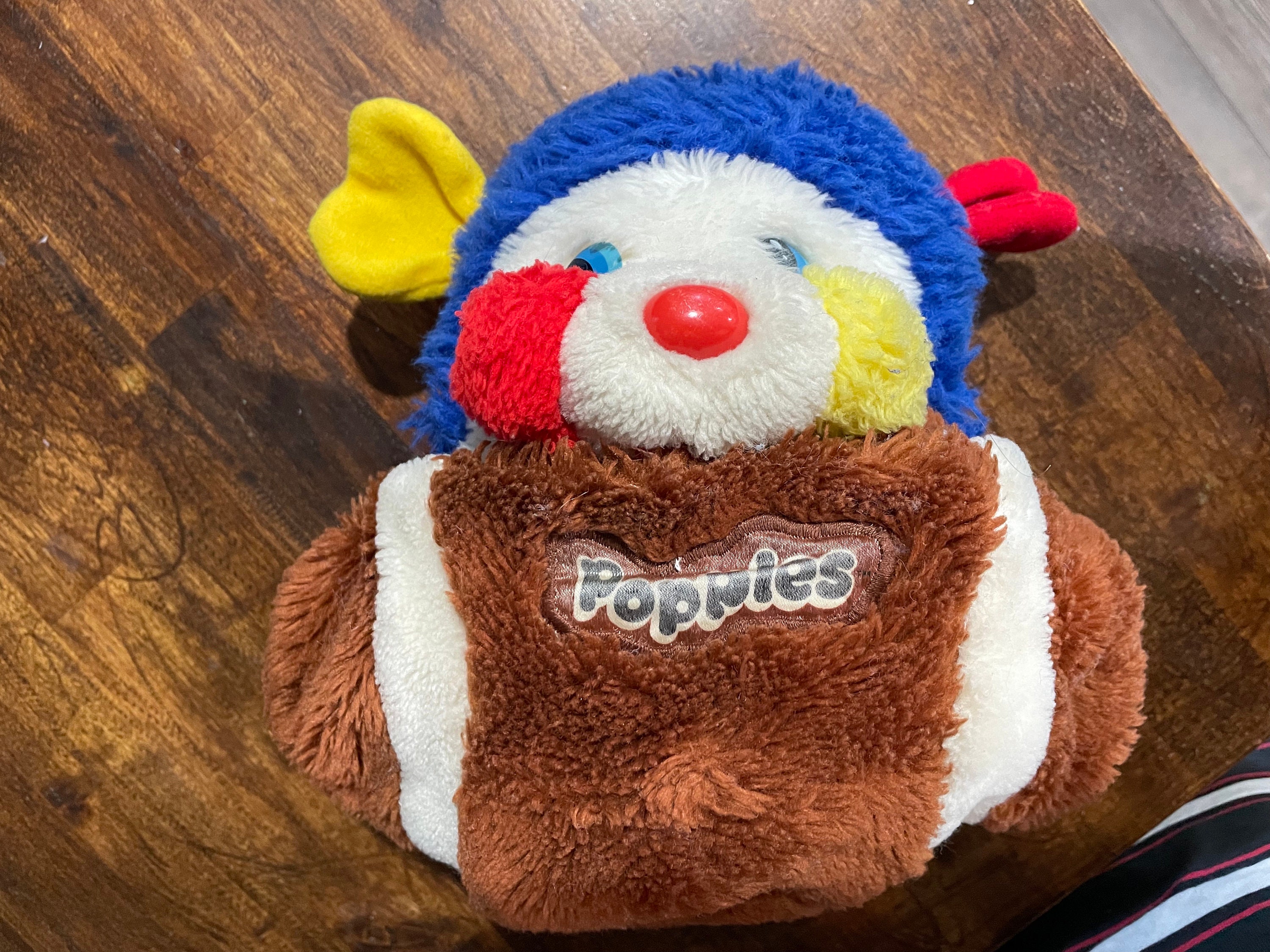 12 ⚜️ Ancienne Peluche Doudou Popples Sportif Football Transforme Ballon de 1986