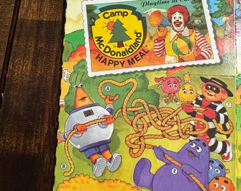 Rare 1989 Mcdonalds Camp Mcdonaldland Happy Meal Box Unused New