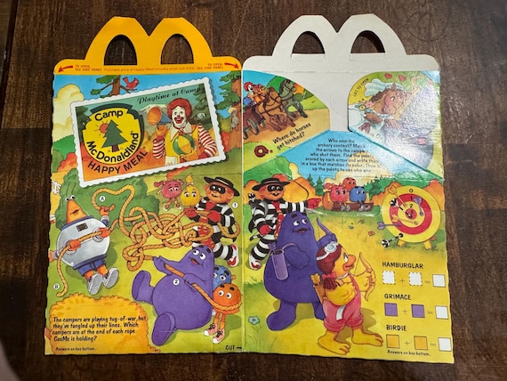 Rare 1989 Mcdonalds Camp Mcdonaldland Happy Meal Box Unused New