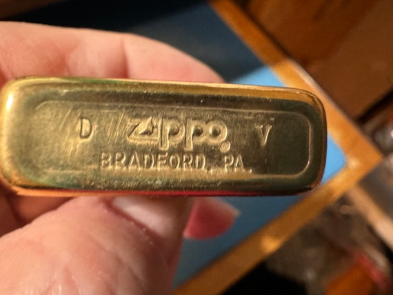 1989 Zippo Goldtone Cigarette Lighter Marked the Crew 1989 Hubcap