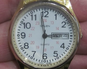 Men's Gruen Quartz Calendar Watch 1970 Era