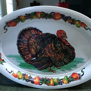 Vintage Melmac Turkey Thanksgiving Platter 1970 Era image 1