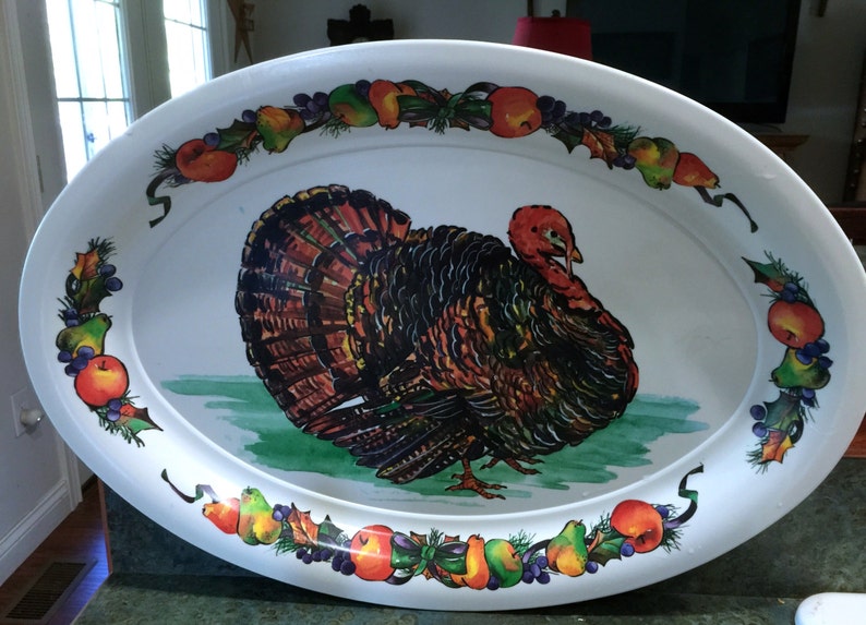 Vintage Melmac Turkey Thanksgiving Platter 1970 Era image 1