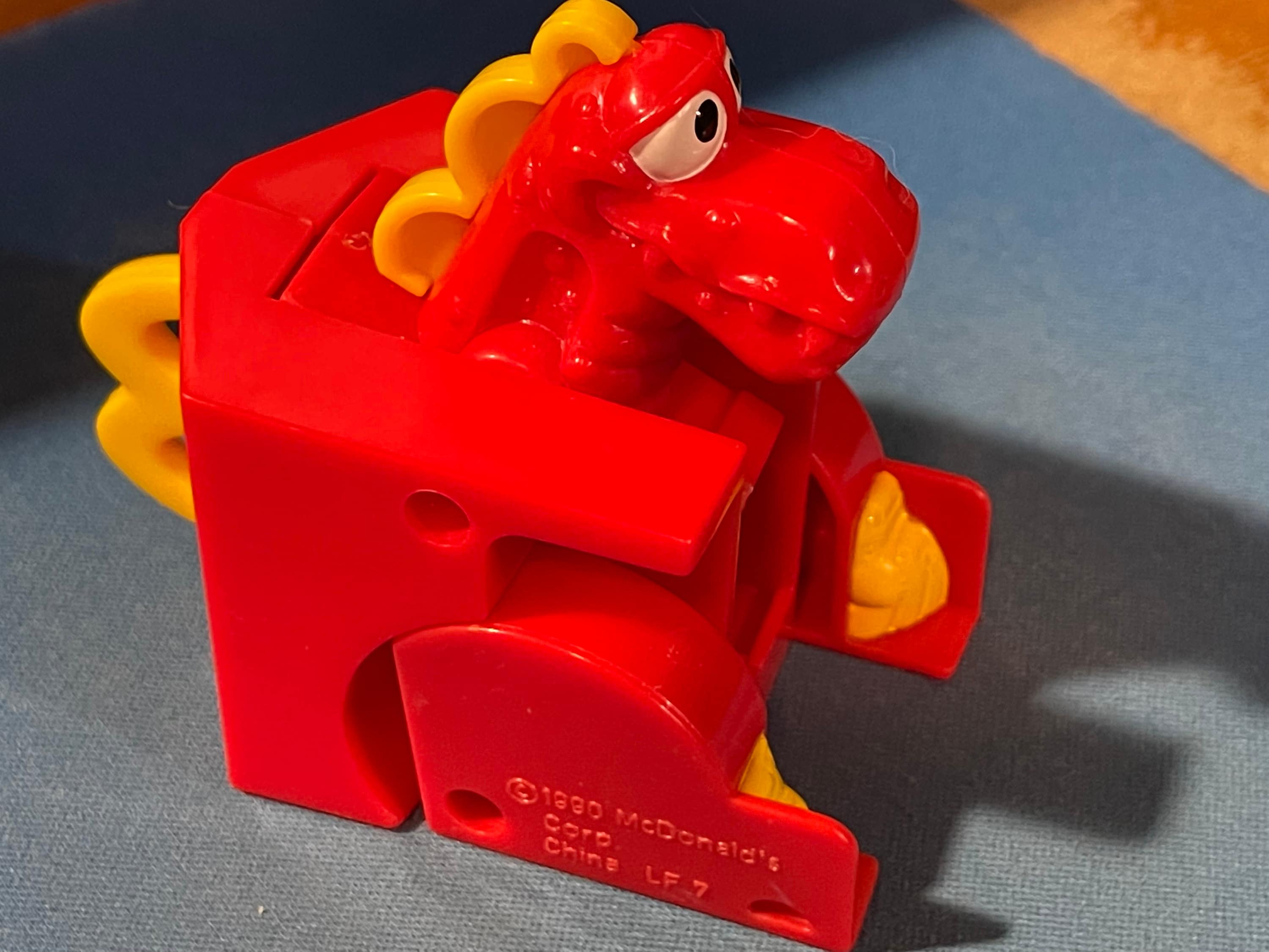 1990 Mcdonalds Happy Meal O-don Food Red Dinosaur Changeables - Etsy