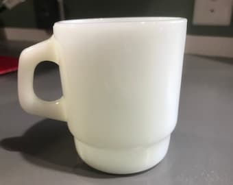 1950's Fire King Anchor Hocking Milk Glass White Coffee Mug