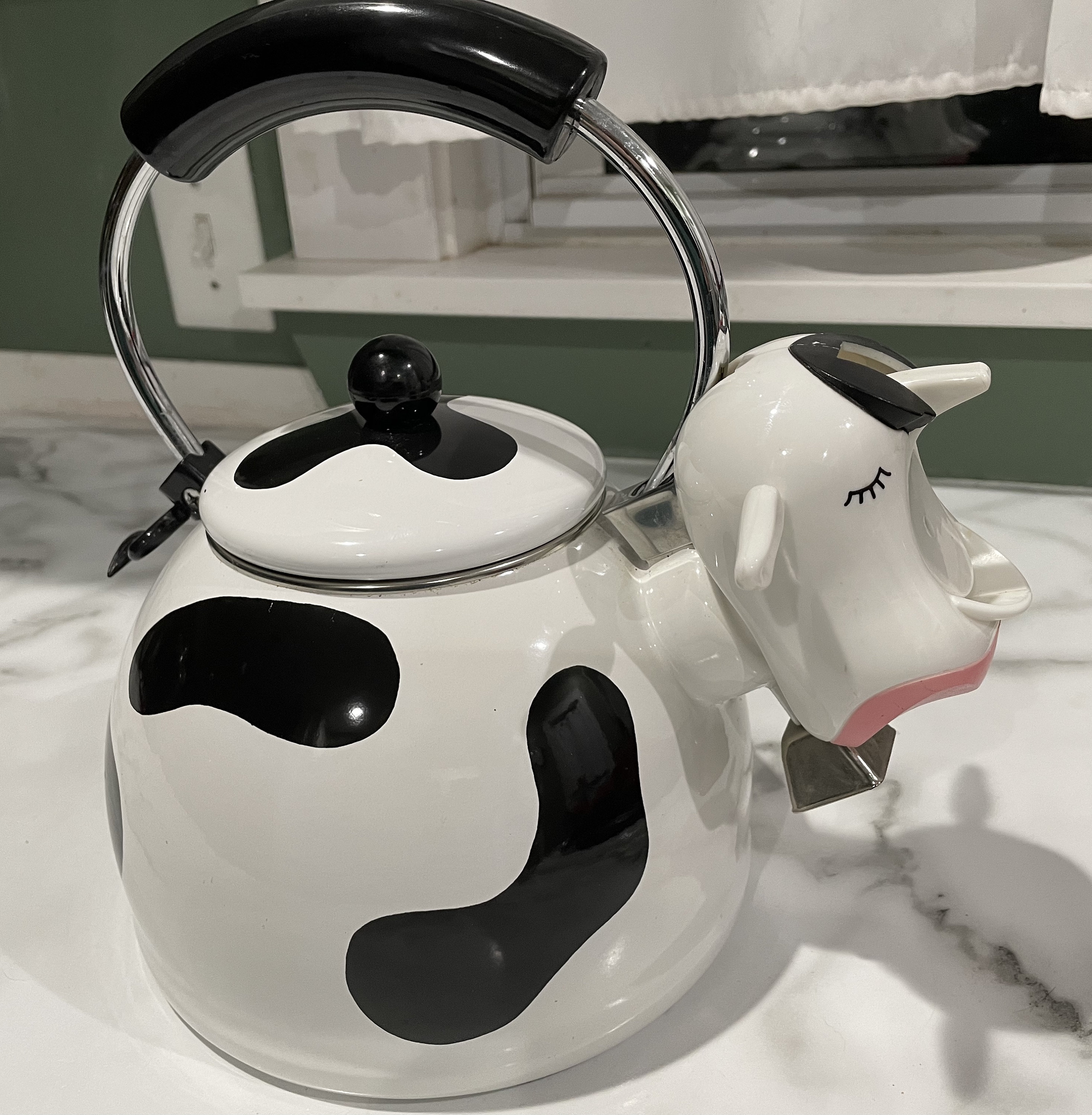 Vintage Kamenstein Cow With Cowbell Tea Kettle -  Hong Kong