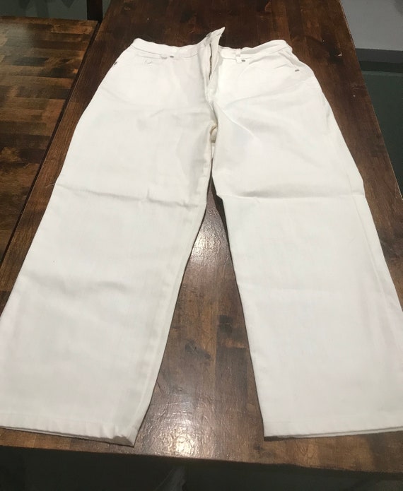 Vintage 1980 Gloria Vanderbilt Sz 10 White Pants … - image 1