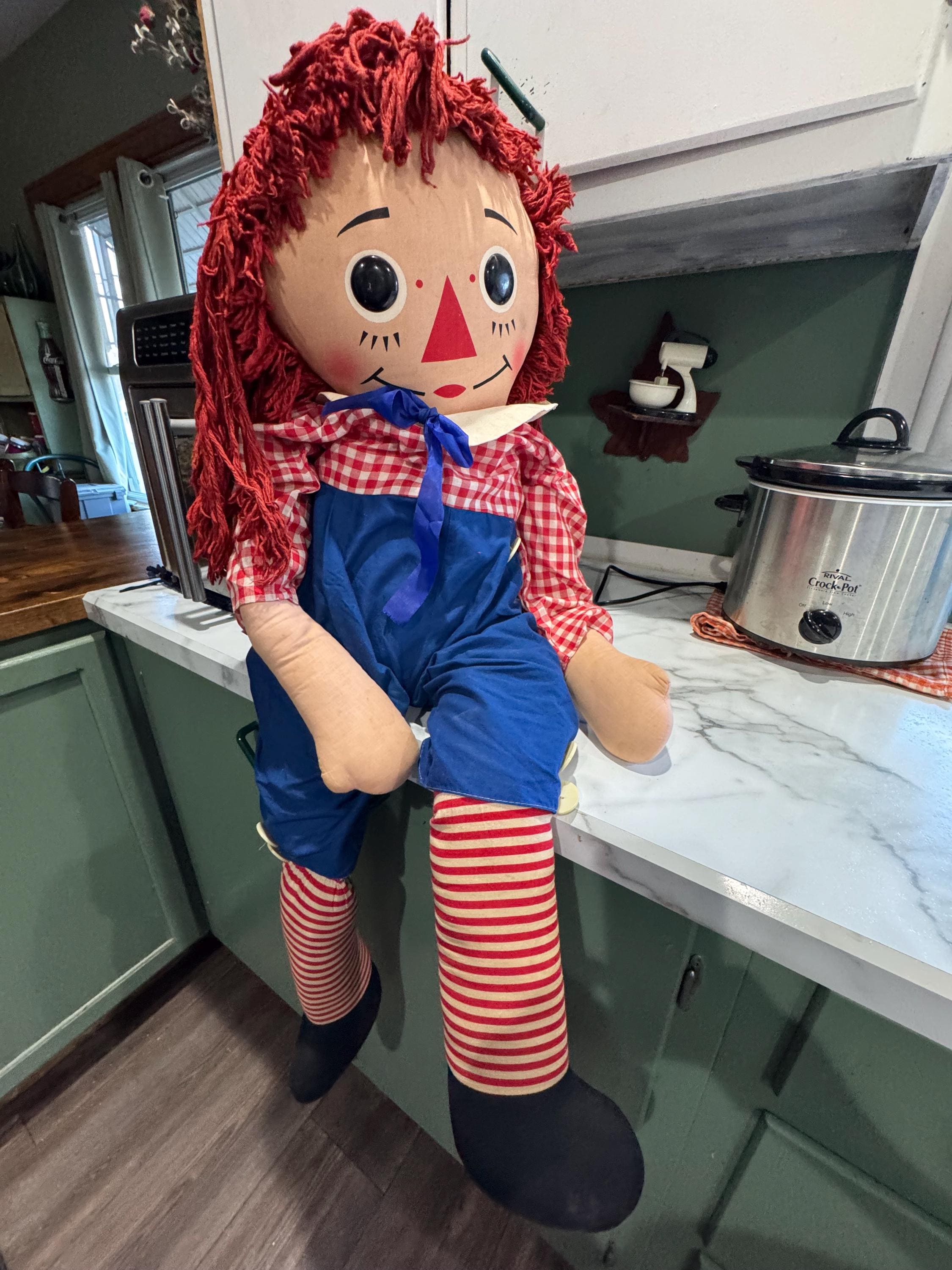 Raggedy　ニッカーボッカー　ニューヨーク顔　アン　40cm　レア 1970's Rare Knickerbocker Raggedy Andy Huge Doll - Etsy