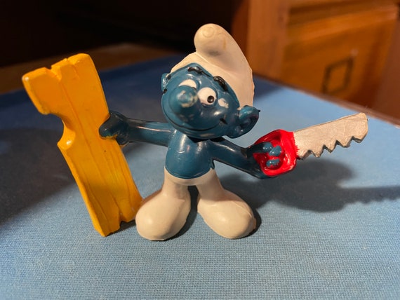 1979 Smurf Construction Worker PVC Toy Figurine - Etsy