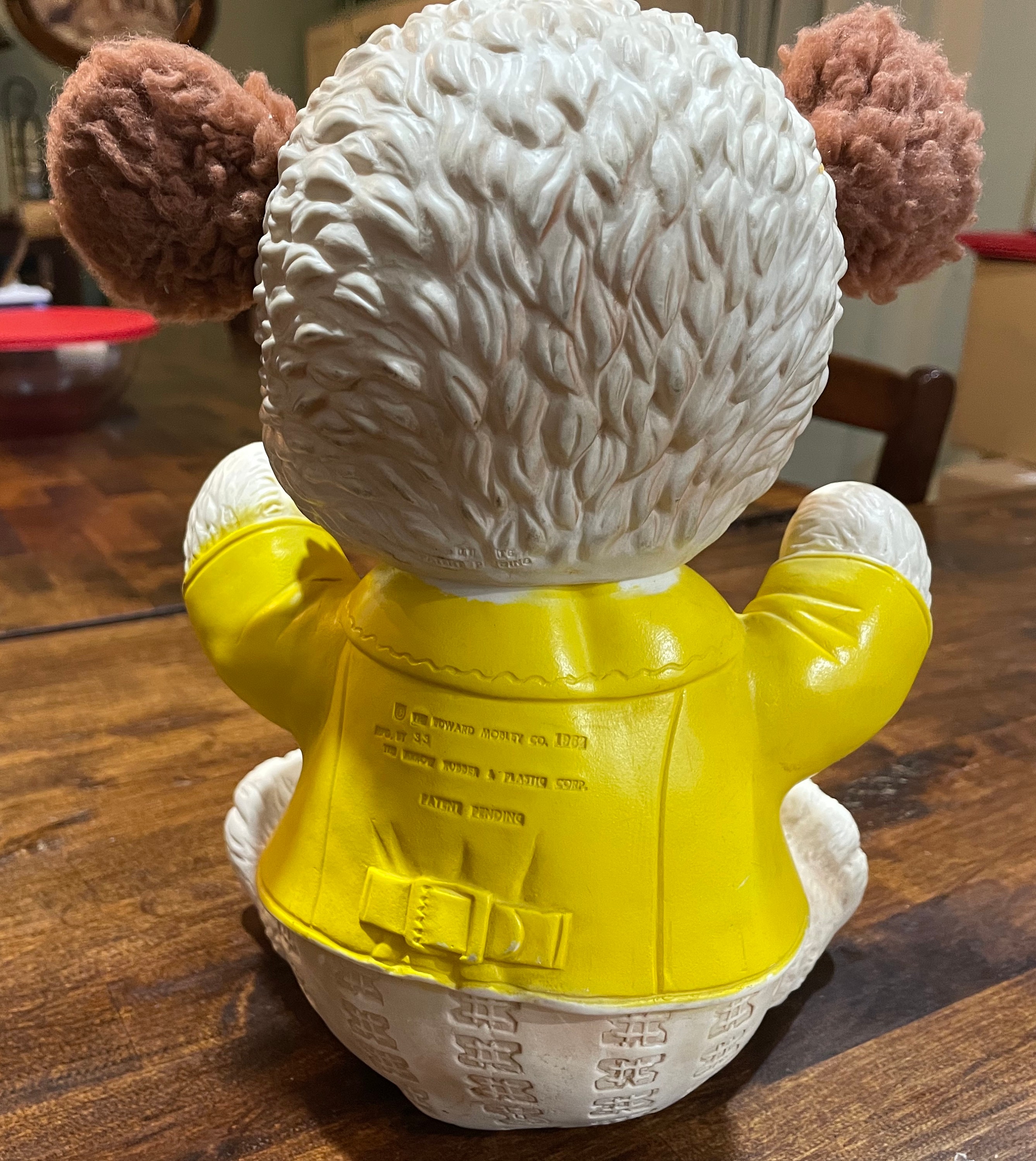 Rare 1962 Edward Mobley Rubber Squeaky Teddy Bear with Fuzzy Ears